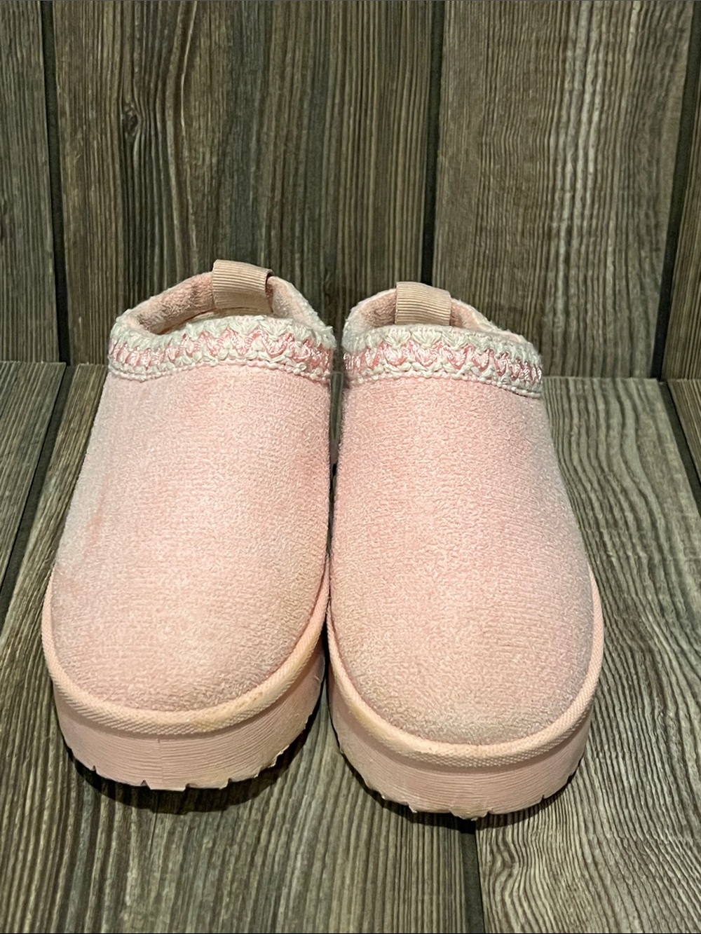 Link Kids Blush Pink Plush Slip-Ons